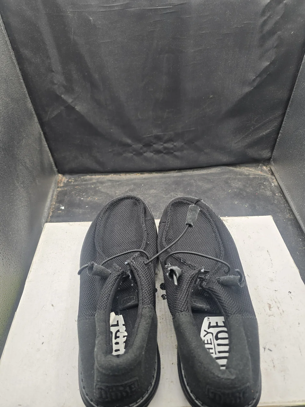 Hey Dude Men's Black Mesh Slip-On Loafers